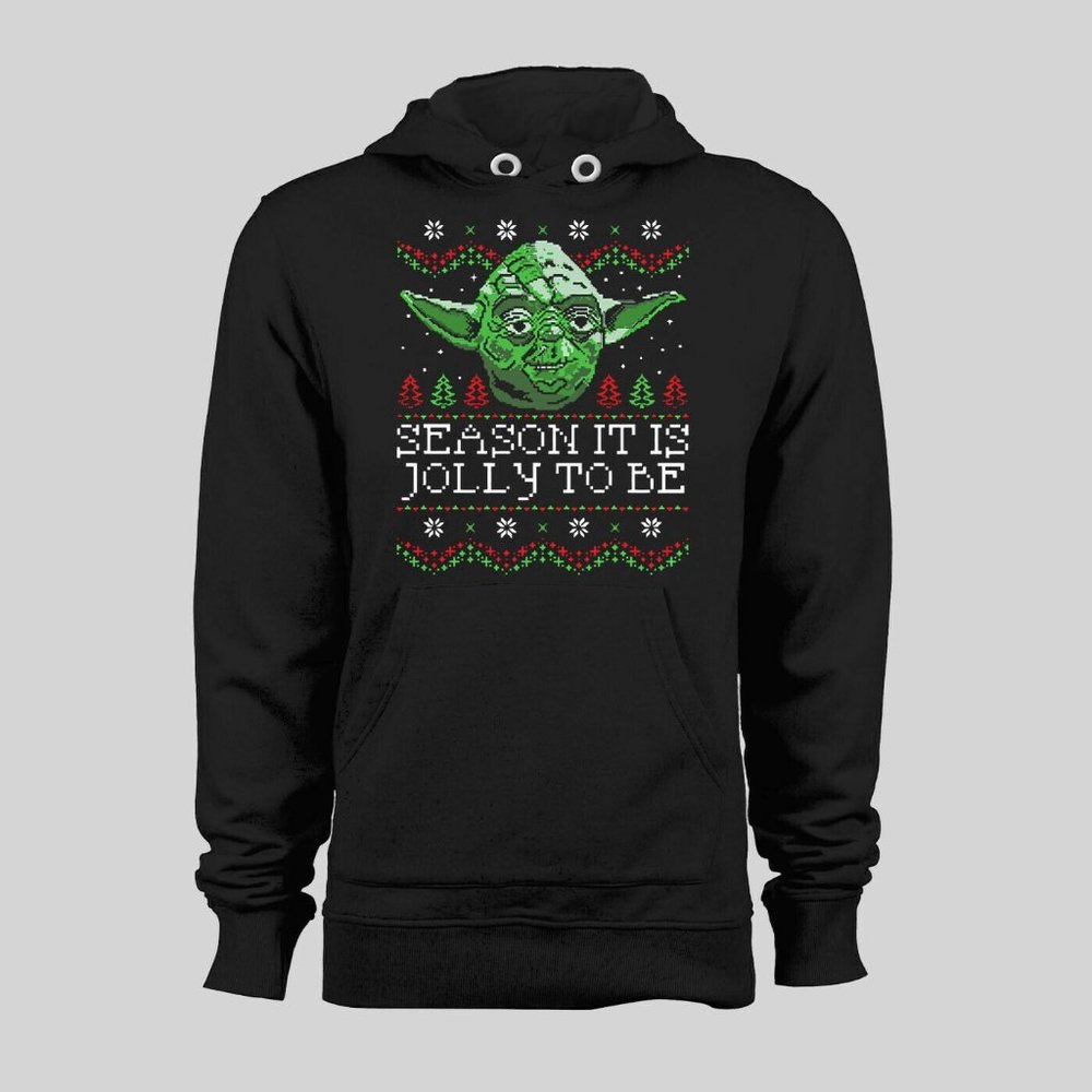 SEASON IT IS JOLLY TO BE YODA HOODIE - Picture 1 of 1